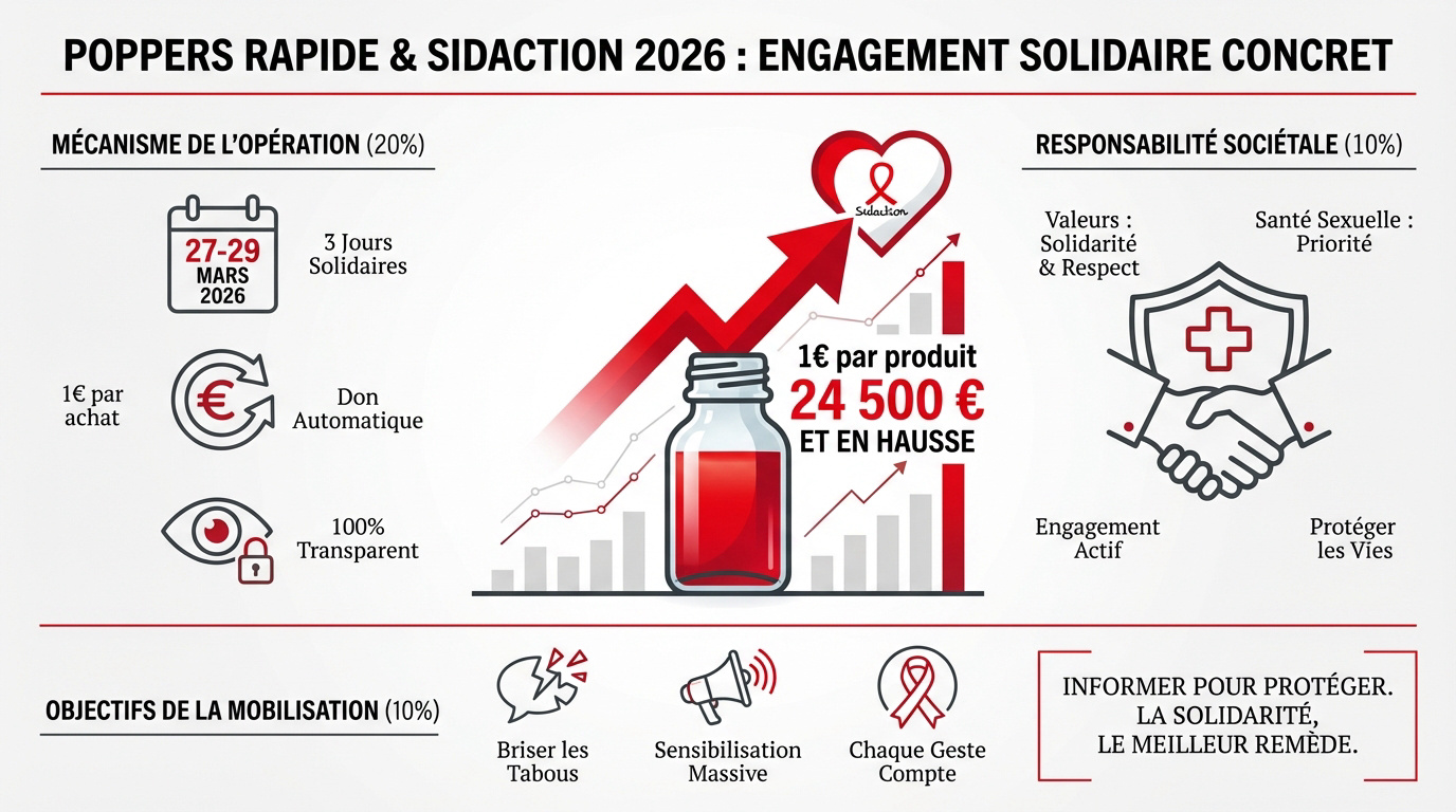 Engagement solidaire de Poppers Rapide pour le Sidaction 2026