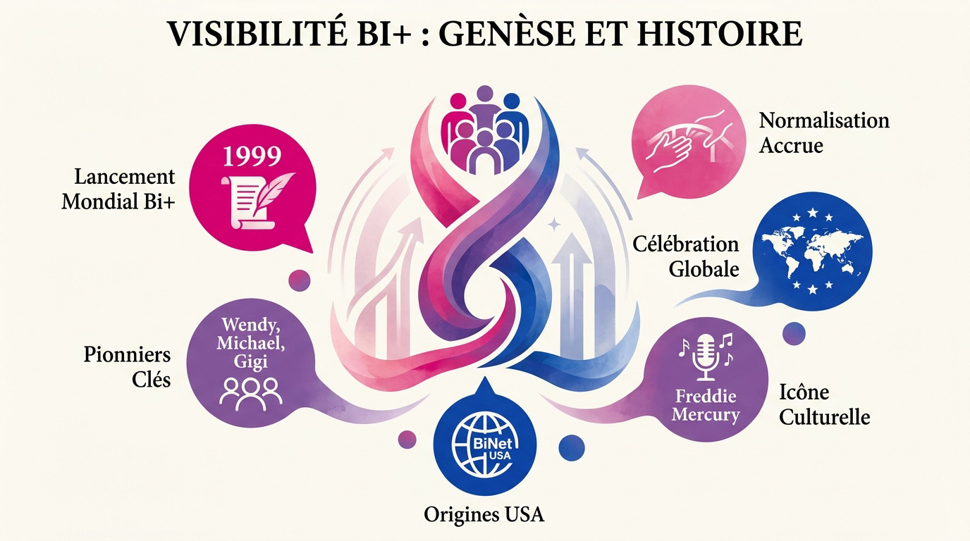 Drapeau bisexuel et symboles de la visibilité LGBT lors d'une manifestation